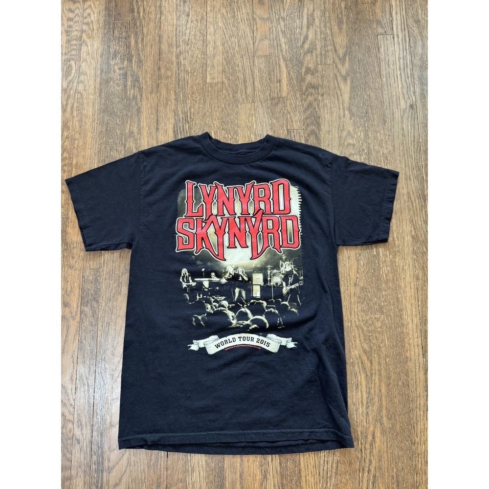 Leonard Skynyrd 2015 World Tour Concert T-Shirt Black Double Sided Band Tee S